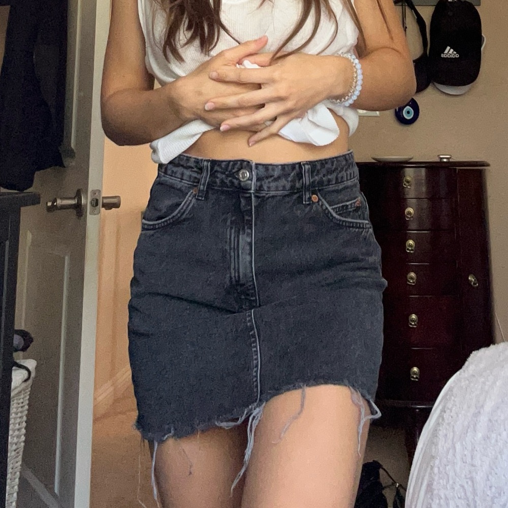 Topshop Black denim skirt